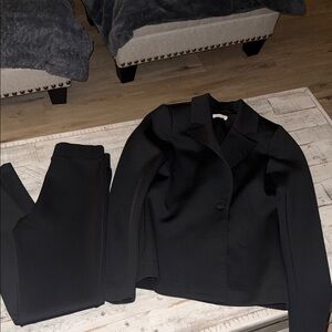 Good American Black Blazer and Pants Set
